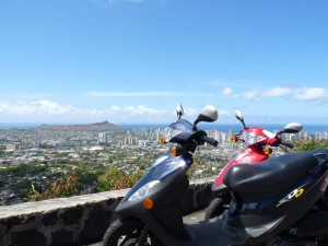 Mopeds at Tantalus Round Top