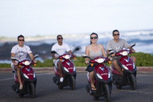 Hawaiian Style Moped Rentals at Sandy's Beach